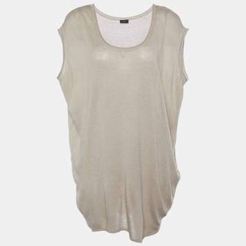Pre Owned Joseph Beige Fluid Linen Oversized Tunic L