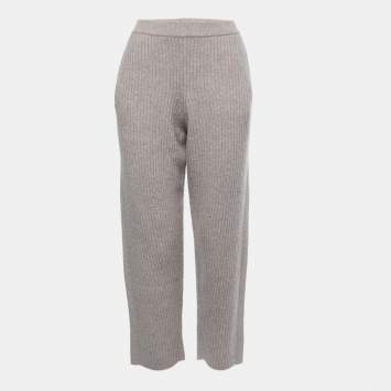 Pre Owned Joseph Grey Ribbed Wool Knit Pants M 