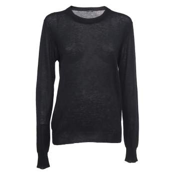Pre Owned Joseph Black Cashmere Knit Crew Neck Long Sleeve Top XL
