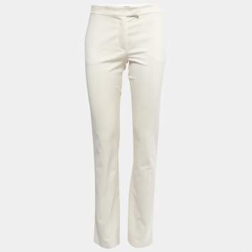 Pre Owned Joseph Cream Stretch Cotton Slim Fit Trousers S