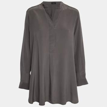 Pre Owned Joseph Grey Silk Dara Blouse M