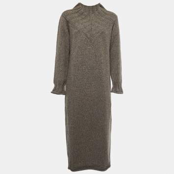 Pre Owned Joseph Dark Green Wool Alma Sweater Dress M