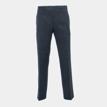 Pre Owned Joseph Navy Blue Linen Blend Trousers 3XL