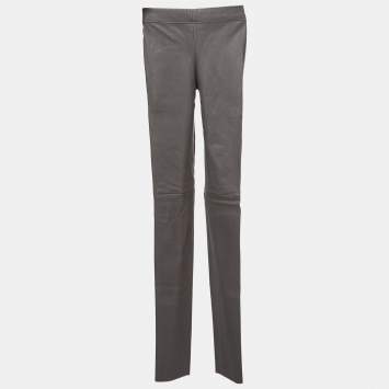 Pre Owned Joseph Grey Leather Leggings XS