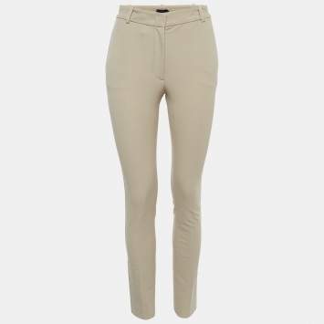 Pre Owned Joseph Beige Gabardine Straight Fit Trousers S