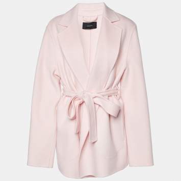 Pre Owned Joseph Pink Wool & Cashmere Cenda Double Face Coat S