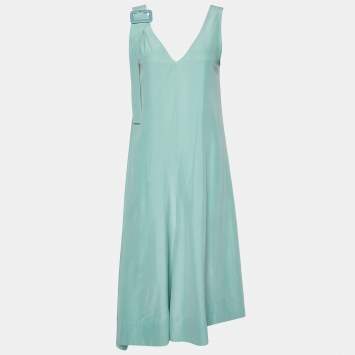 Pre Owned Joseph Sage Green Fuji Silk Max Sleeveless Dress S