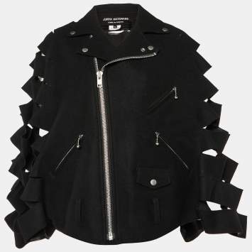 Pre Owned Junya Watanabe Comme des Garçons  Black Wool Cutwork Detail Jacket M