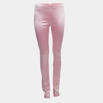 Pre Owned Junya Watanabe Commes Des Garcons Pink Jersey Leggings L