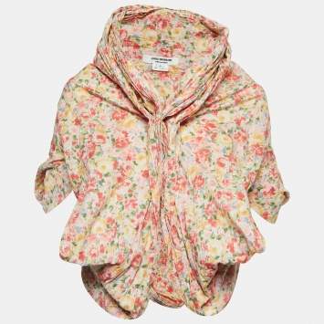 Pre Owned Junya Watanabe Comme Des Garcon Man Multicolor Floral Print Draped Sleeveless Jacket S