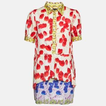 Pre Owned Just Cavalli Multicolor Printed Cotton Mini Dress L