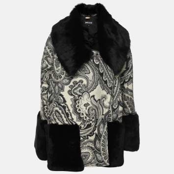 Pre Owned Just Cavalli Grey/Black Wool Blend Jacket S