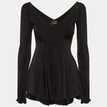 م�ملوكة مسبقًا {"name_ar": "توب جاست كافالي بلاك جيرسي برقبة عميقة مقاس ميديوم"}