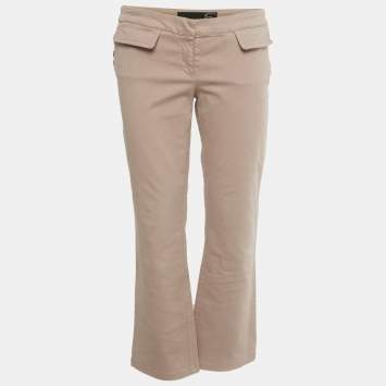 Pre Owned Just Cavalli Pink Cotton Skinny Trousers M