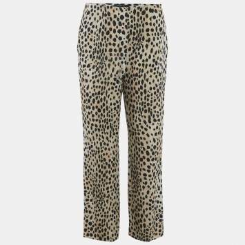Pre Owned Just Cavalli Black Leopard Jersey Trousers M