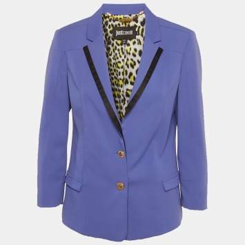 Pre Owned Just Cavalli Purple Crepe Tailored Blazer M
