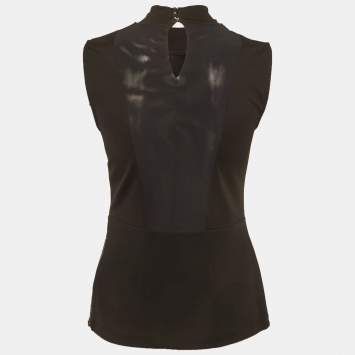 Pre Owned Just Cavalli Black Jersey Sleeveless Top M