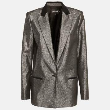 Pre Owned Just Cavalli Metallic Cotton Blend Blazer M