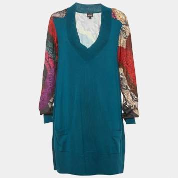 مملوكة مسبقًا سترات جست كافالي تريكو منقوشة وستان متعددة الألوان مقاس وسط (ميديم)