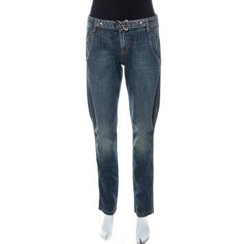 Pre Owned Just Cavalli Indigo Faded Denim Straight Fit Jeans M