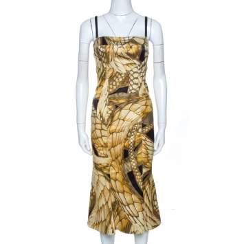 Pre Owned Just Cavalli Multicolor Animal Print Textured Sleeveless Dress M