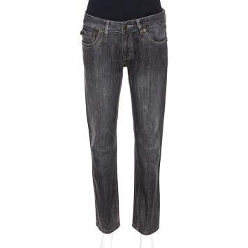 Pre Owned Just Cavalli Black Medium Wash Denim Straight Leg Jeans M