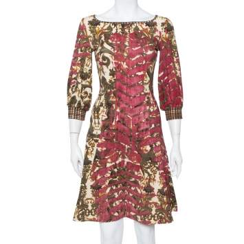 Pre Owned Just Cavalli Multicolor Knit Fit & Flare Dress M