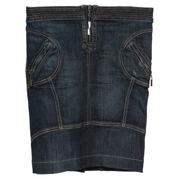 Pre Owned Just Cavalli Vintage Blue Denim Skirt S