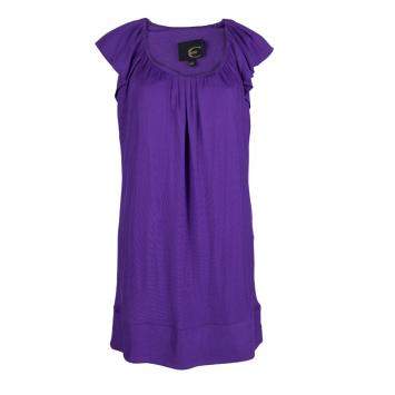 Pre Owned Just Cavalli Purple Knit Ruffle Sleeve Detail Dress L