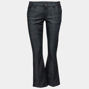 Pre Owned Just Cavalli Black Denim Flared Jeans M/ Waist: 32"