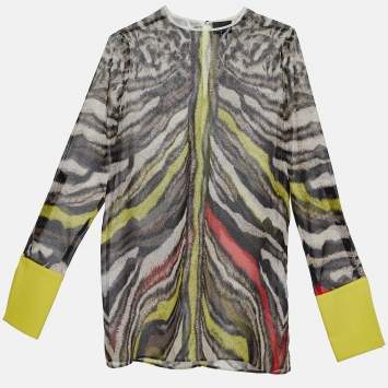 Pre Owned Just Cavalli Multicolor Animal Printed Chiffon Tunic S