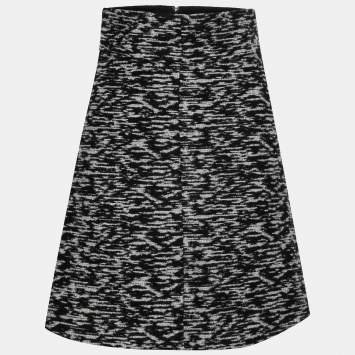 Pre Owned Just Cavalli Monochrome Tweed A-Line Skirt S