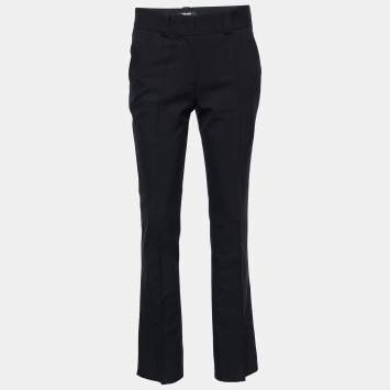 Pre Owned Just Cavalli Black Cotton Blend Straight Leg Pants S