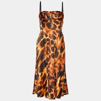 Pre Owned Just Cavalli Multicolor Printed Satin Mini Dress M