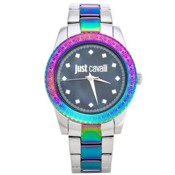 Pre Owned Just Cavalli Mother Of Pearl Stainless Steel Just Sunset Women's Wristwatch 36 mm