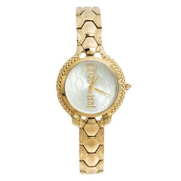 Pre Owned Just Cavalli Yellow Gold Tone Stainless Steel JC1L046M0065 Women's Wristwatch 32 mm