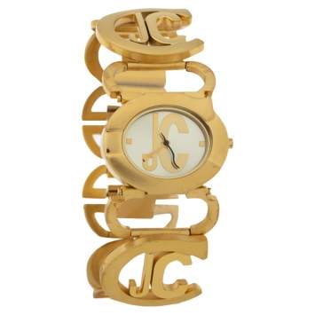 Pre Owned Just Cavalli Gold Tone Stainless Steel JC Link R7253421517 Women's Wristwatch 31 mm
