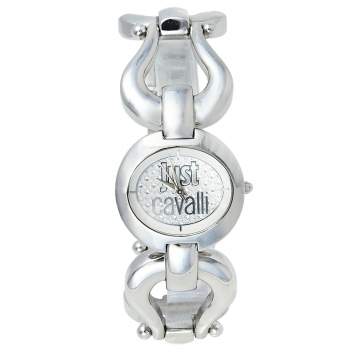 Pre Owned Just Cavalli Silver Stainless Steel R7235109501 Quartz Women's Wristwatch 29 mm