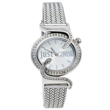 Pre Owned Just Cavalli Silver Stainless Steel Sin R7253591503 Women's Wristwatch 35 mm