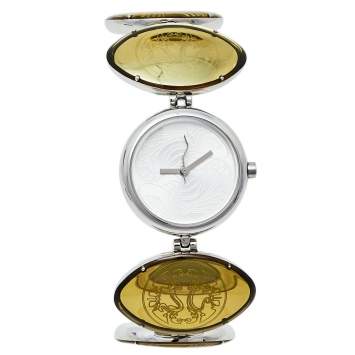 Pre Owned Just Cavalli Silver Stainless Steel Cina 7253785035 Women's Wristwatch 27 mm