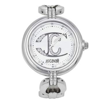 Pre Owned Just Cavalli Silver Stainless Steel Midnight R725315454 Women's Wristwatch 41 mm