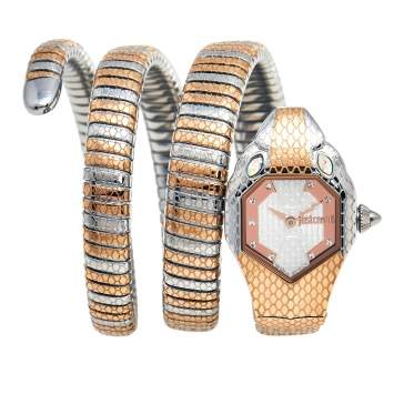 Pre Owned Just Cavalli Silver Two Tone Stainless Steel Jc1L168M0085 Women's Wristwatch 22 mm