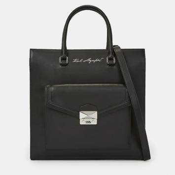 مملوكة مسبقًا Karl Lagerfield K Style Black Leather Tote Bag