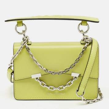 Pre Owned Karl Lagerfeld Green Leather K/Seven 2.0 Crossbody Bag