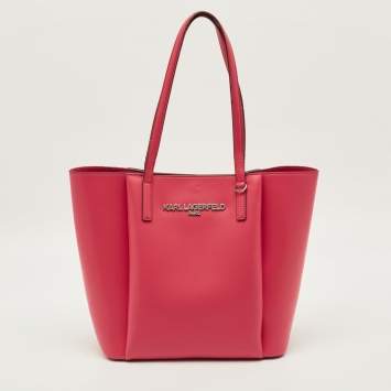 مملوكة مسبقًا Karl Lagerfeld Louise French Rose Leather Tote