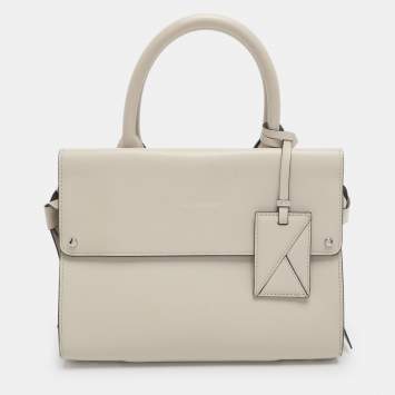 Pre Owned Karl Lagerfeld k/ikonik Grey Leather Top Handle Bag