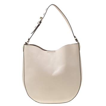 Pre Owned Karl Lagerfeld Cream Leather K/Karry-All Hobo