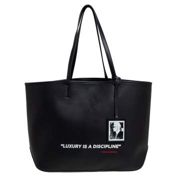 Pre Owned Karl Lagerfeld Black Leather Karl Legend Tote