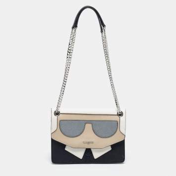 Pre Owned Karl Lagerfeld Multicolor Leather Flap Shoulder Bag