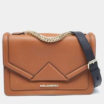 Pre Owned Karl Lagerfeld Brown Leather K/Klassik Shoulder Bag